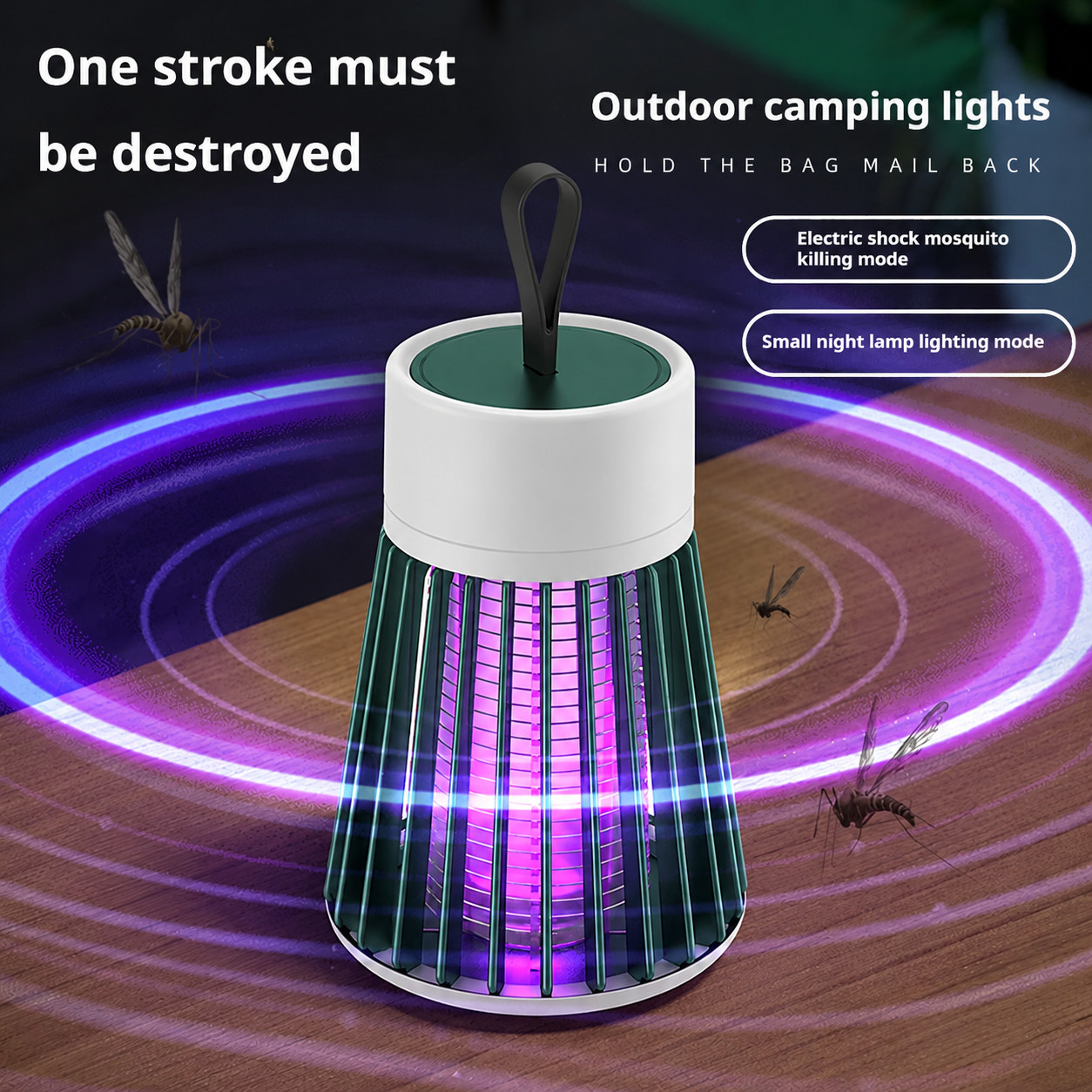 Outdoor Camping Bug Zapper - Elektrische muggenlamp USB insectenverjager met LED-lamp