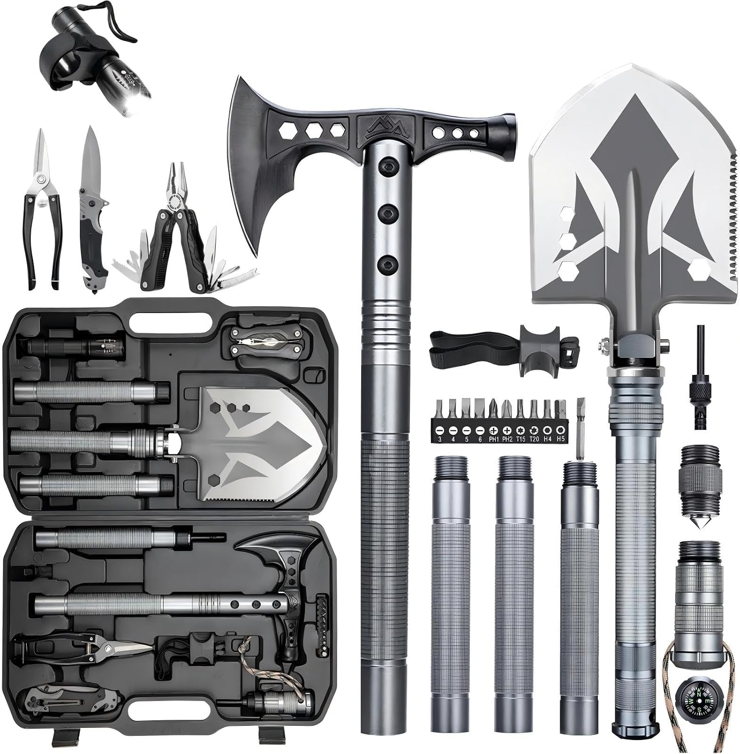 Camp Axe Hatchet - Multifunctionele opvouwbare tactische schop-bijlcombinatie - Met
