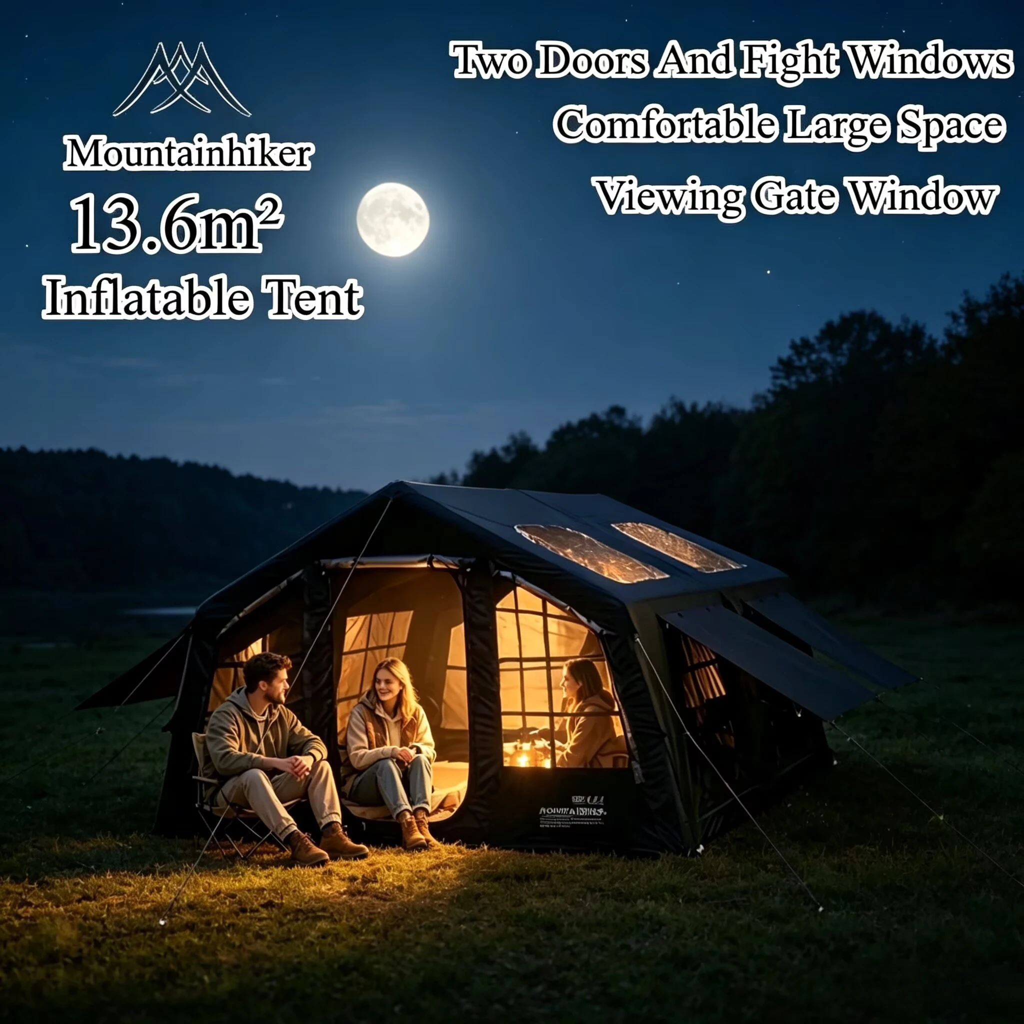 Outdoor Camping Inflatable Tent - Mountainhiker Opblaasbare Kampeertent voor 4-8 personen