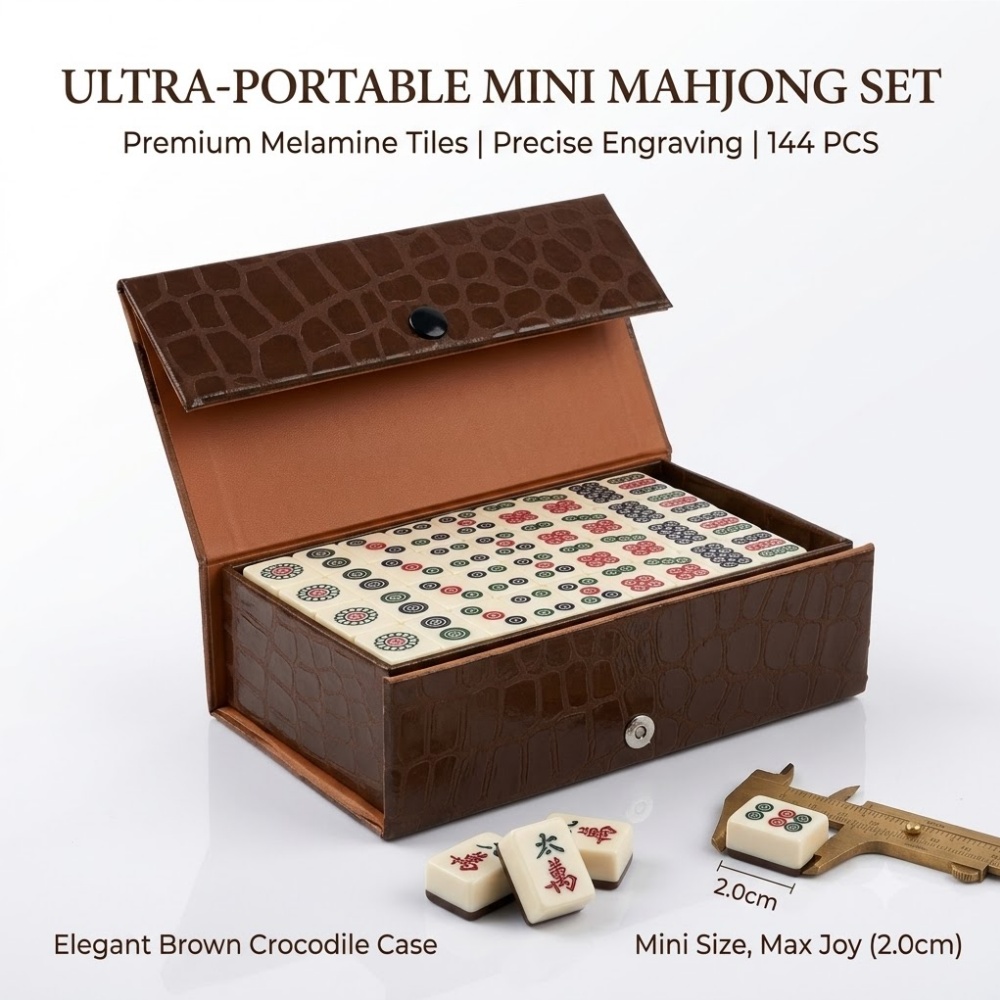 Outdoor Camping Games - Traditioneel Chinees Majiang-tafelspel met 144 tegels,