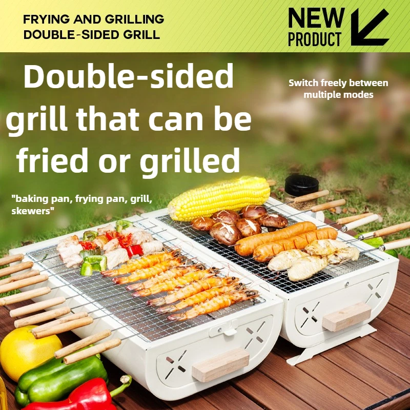 Outdoor Camping Cooking Set - Barbecueoven Huishoudelijke grill Draagbare buitenkamperen Niet-rokende