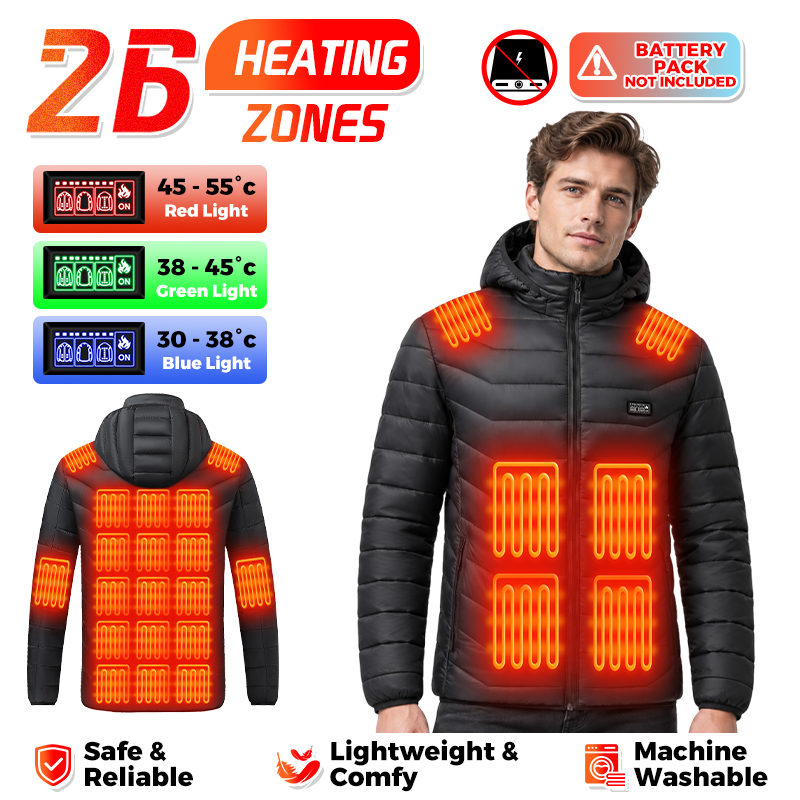 Outdoor Camping Heater - Verwarmde jas met 26 verwarmingszones, waterdicht,