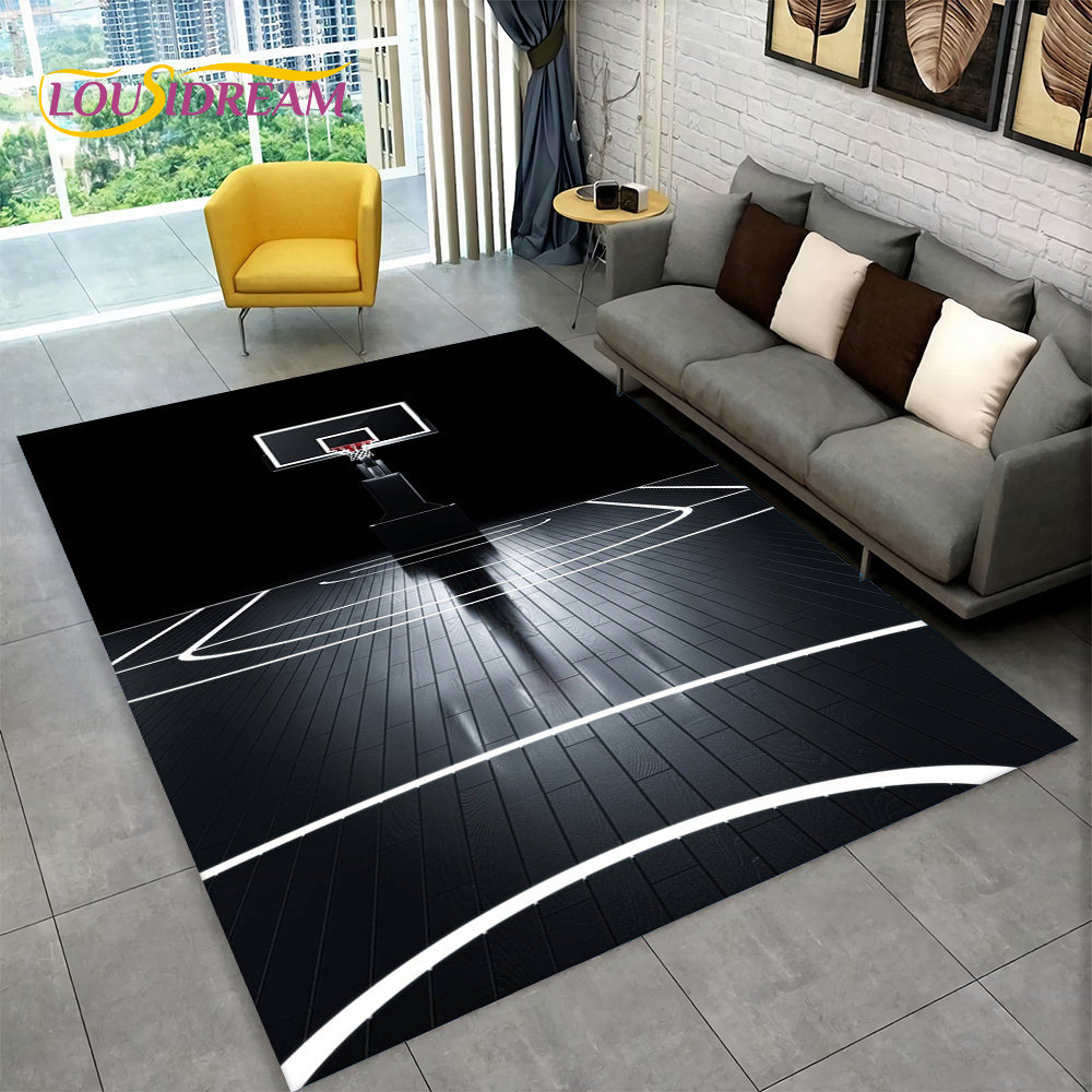 Outdoor Camping Rug Waterproof - 3d Basketbal Cour Cartoon Area Tapijt