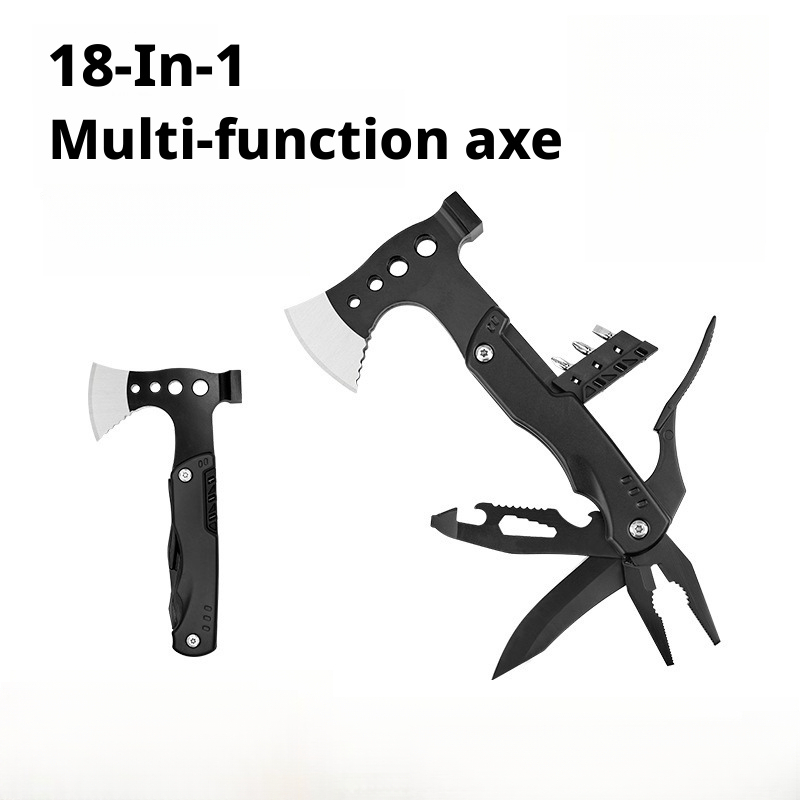 Camp Axe Hatchet - Multifunctionele draagbare outdoorbijl voor zelfverdediging, 18-in-1