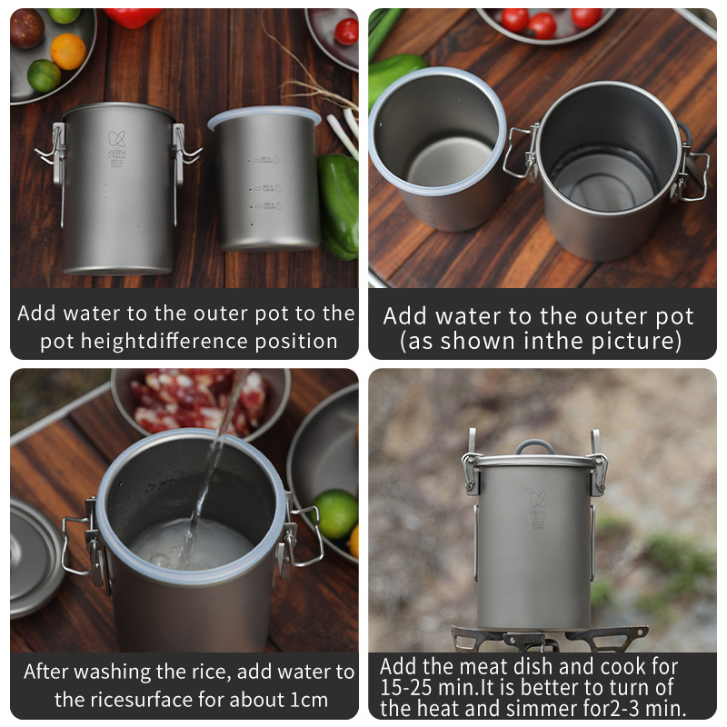 KEITH Pure Titanium Rijstkoker - Outdoor Camping Cooking Set recensie en prijs