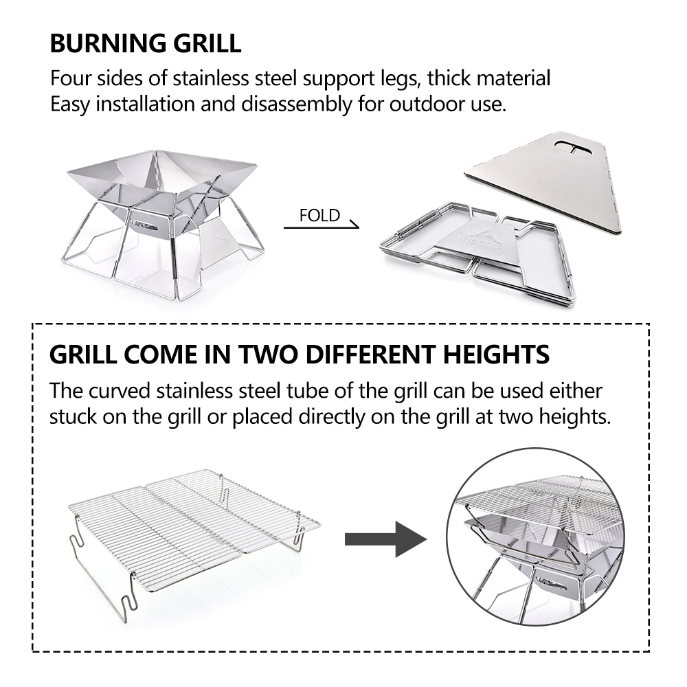 Widesea winddichte houtgestook - Outdoor Camping Cooking Set recensie en prijs