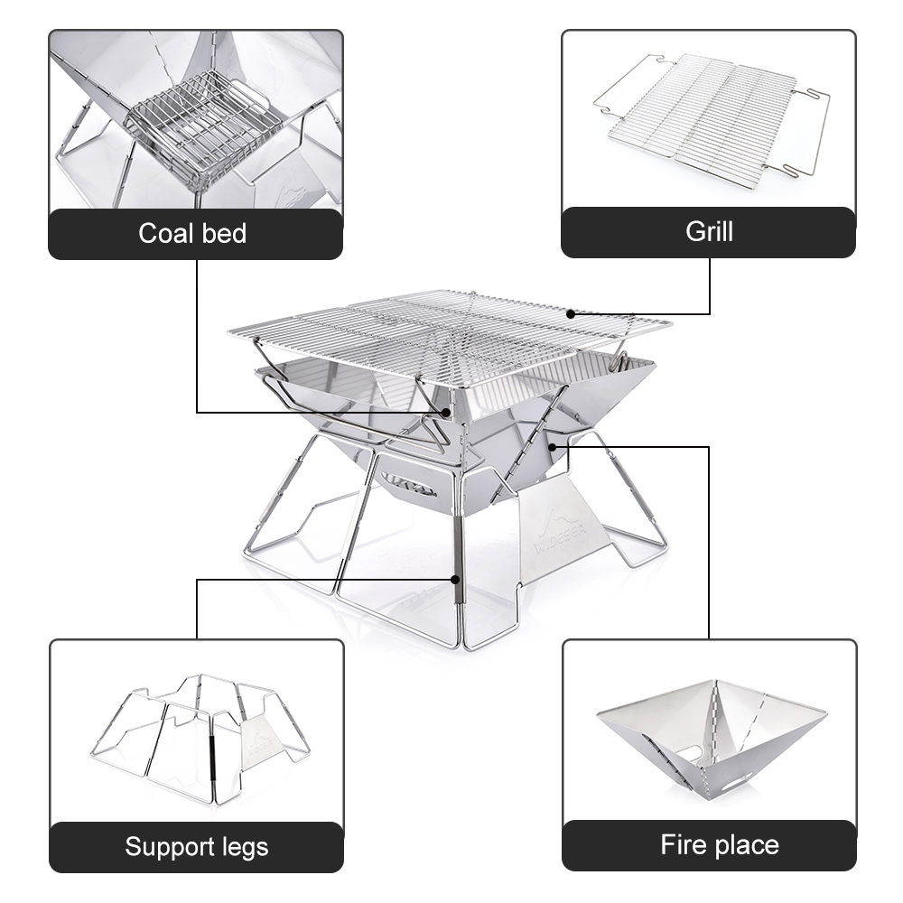 Widesea winddichte houtgestook - Outdoor Camping Cooking Set recensie en prijs