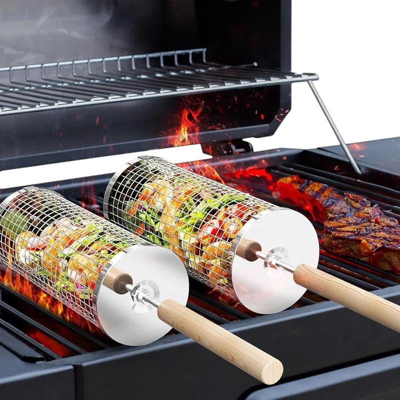 RVS BBQ Grillmand, Ronde Rolba - Outdoor Camping Cooking Set recensie en prijs