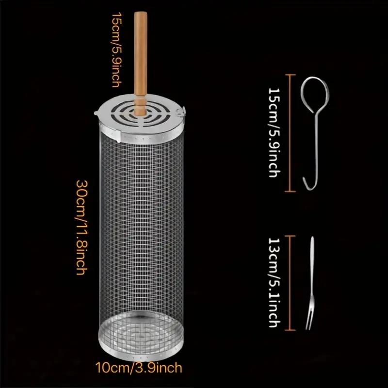 RVS BBQ Grillmand, Ronde Rolba - Outdoor Camping Cooking Set recensie en prijs