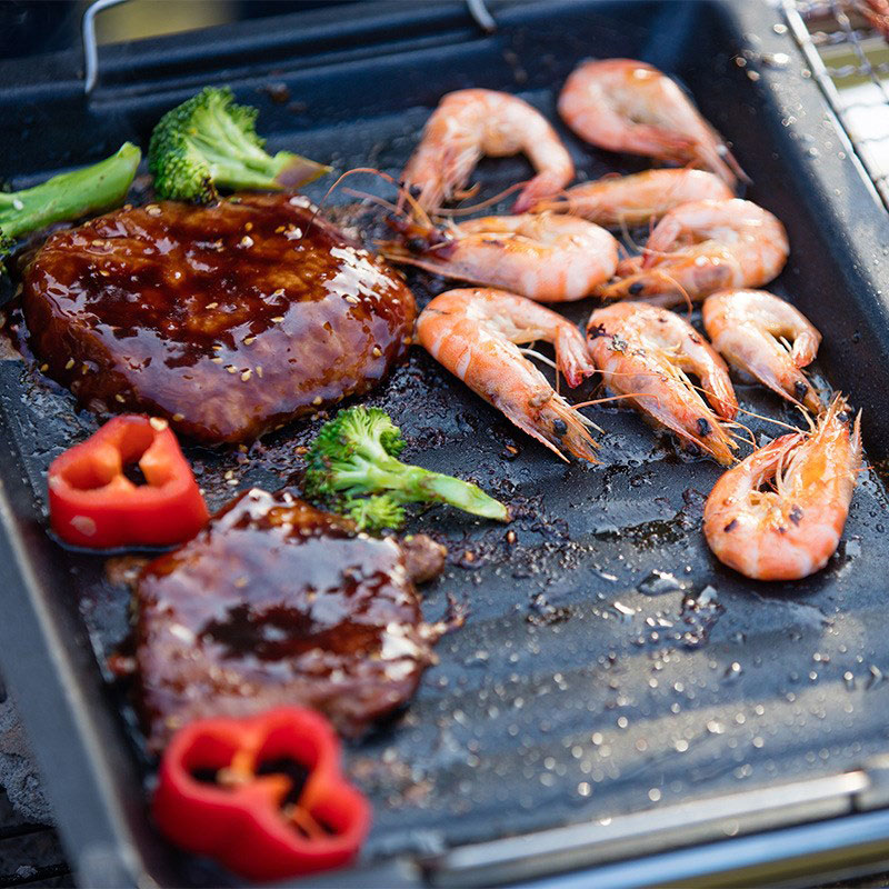 Buiten dikke vierkante grillpa - Outdoor Camping Cooking Set recensie en prijs