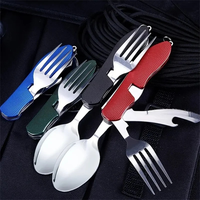Roestvrijstalen bestek 4-in-1  - Outdoor Camping Games recensie en prijs