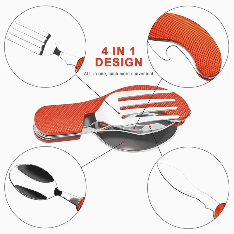Roestvrijstalen bestek 4-in-1  - Outdoor Camping Games recensie en prijs