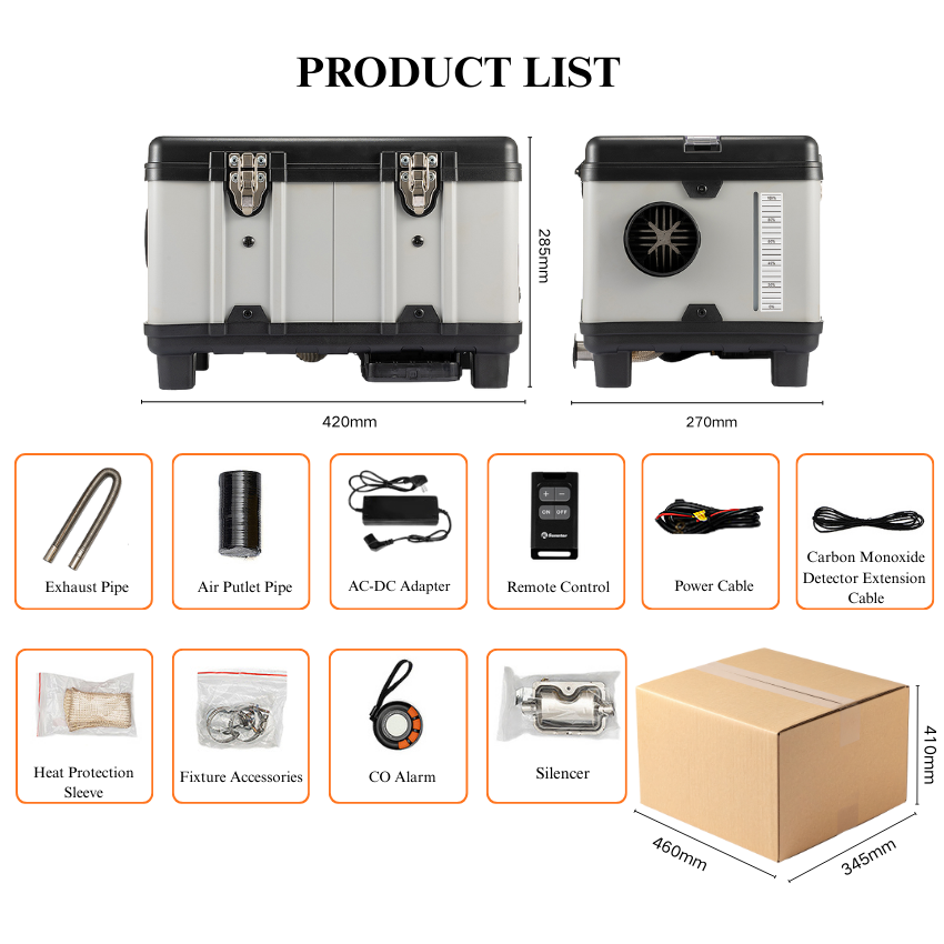 Alles-in-één 12V/24V 5KW Auton - Outdoor Camping Heater recensie en prijs